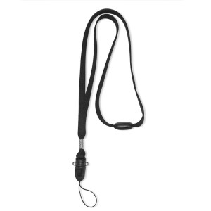 Lanyard met dun lusje, zwart