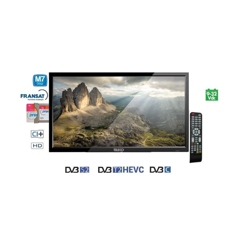 Teleco TEK 22E TV,DVB-S2/T2,9-32V,M7 Fscan + 12V zonder voet,Teleco TEK 22E TV,DVB-S2/T2,9-32V,M7 Fscan + 12V zonder voet
