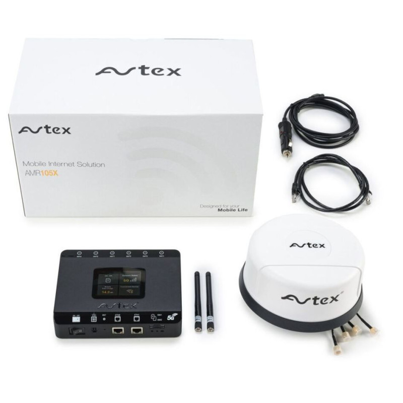 Avtex AMR105X complete kit 5G router R105X + ant. LG55AN WIT,Avtex AMR105X complete kit 5G router R105X + ant. LG55AN WIT,Avtex 