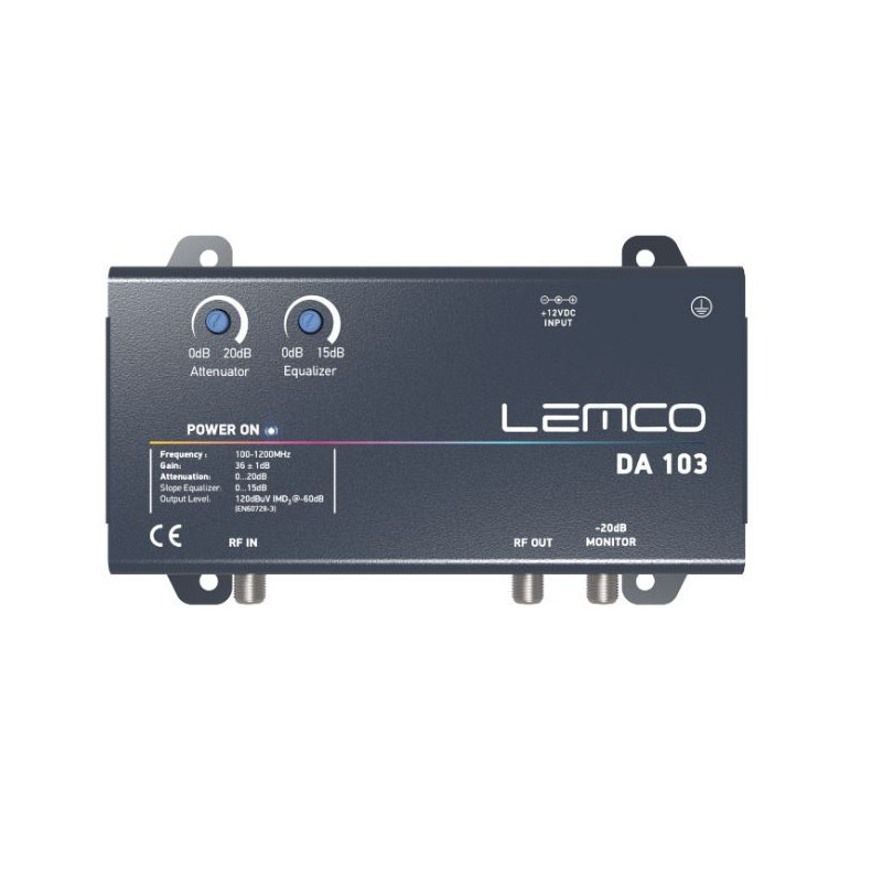 Lemco DA103 Full band 36dB/120dbuV output met equalizer