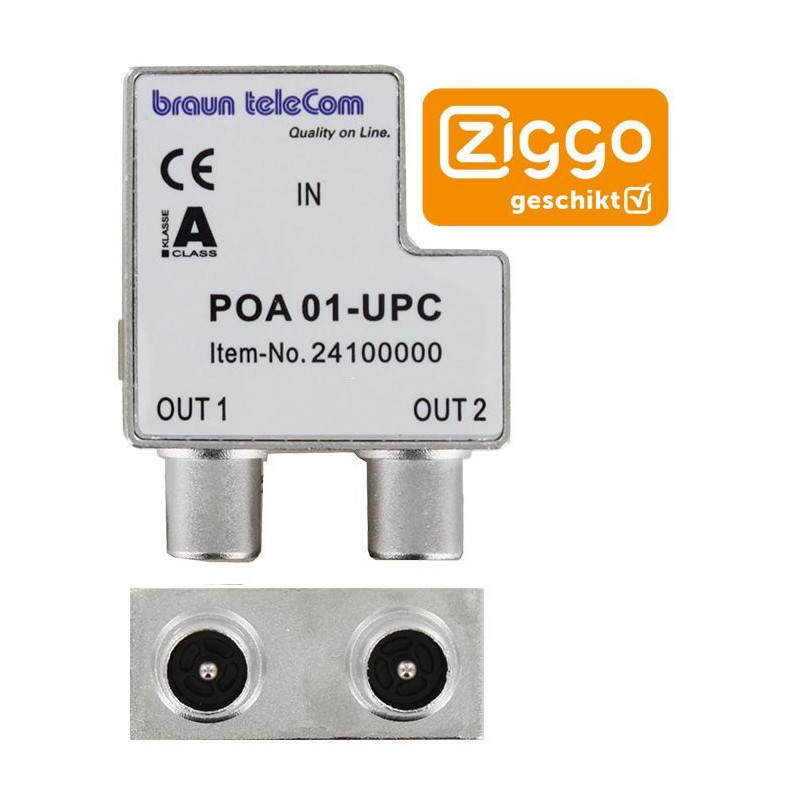 Braun Telecom POA 01 B UPC Opdruk 2v IEC verdeler male