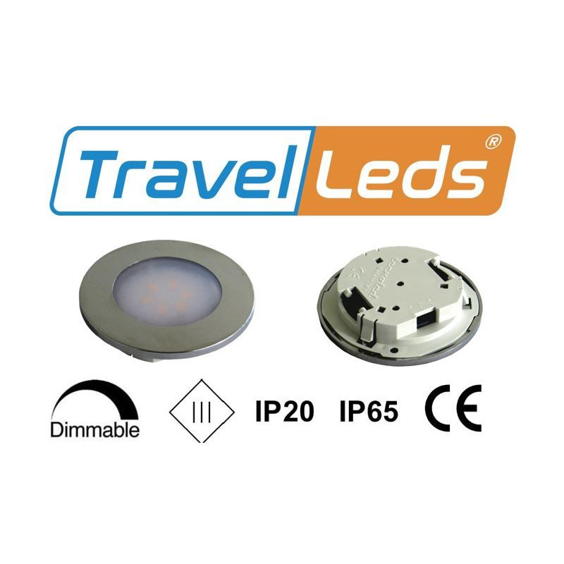 TravelLeds inb spot Ch 70mm 6+6 Leds 3K+6K schroef
