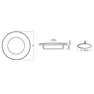 TravelLeds inb spot Ch70mm 6+6 Leds 3K+6K klem