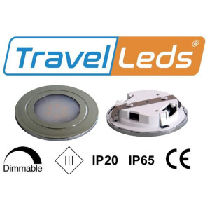 TravelLeds inb spot Ch 80mm 6+6 Leds 3K+6K klem
