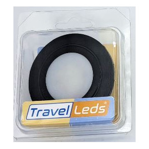 TravelLeds inb spot zwart 80mm 6+6 Leds 3K+6K klem