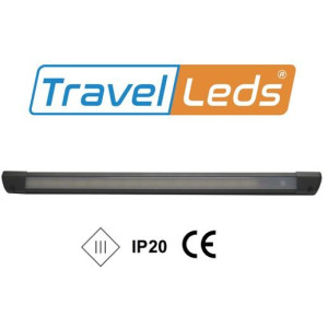 TravelLeds Lineaire alu zw COB 3K 422mm schakelaar/touch
