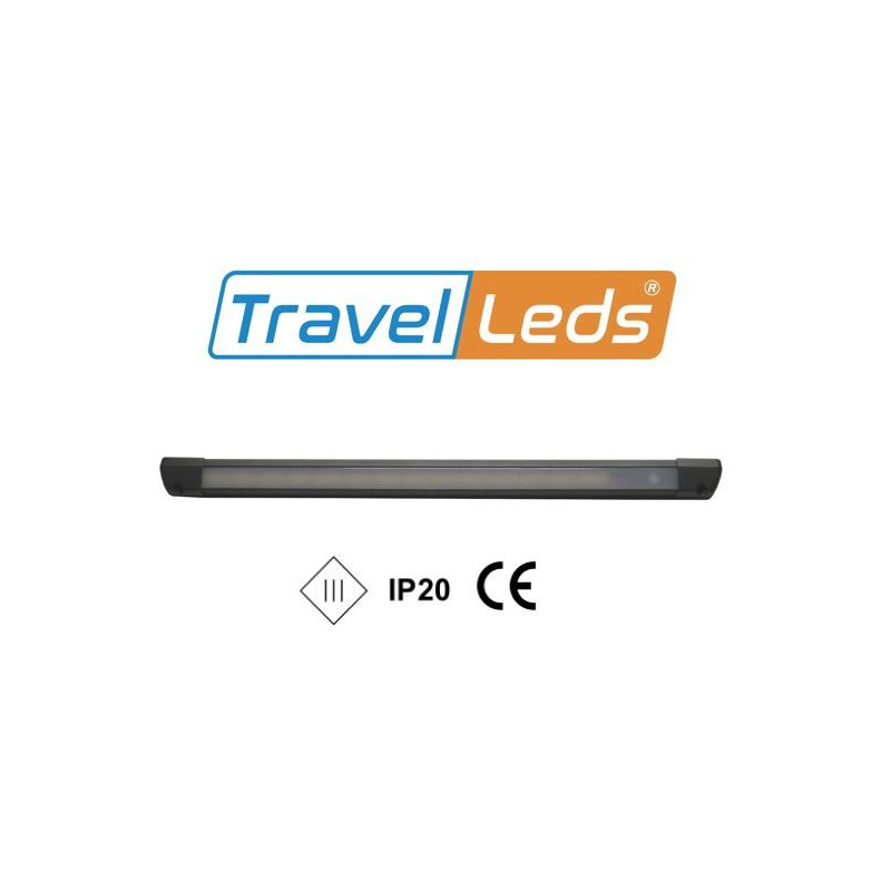 TravelLeds Lineaire alu zw COB 3K 422mm schakelaar/touch