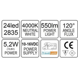 TravelLeds Buiten Wit 24 leds 4k COB 490mm