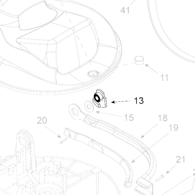 Teleco 10543 spare part Rechter inzetstuk LNB arm CL.E.65