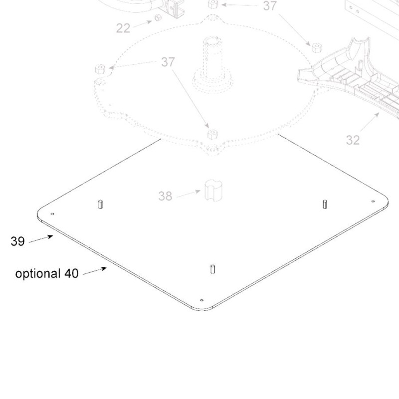 Teleco 10395 spare part Montageplaat 60x60 CL.E.65/85