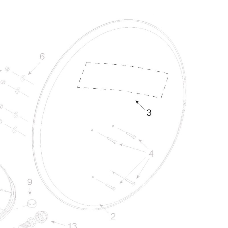 Teleco 17107 spare part Sticker schotel CL.85 & E.65/85