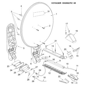 Teleco 11508 spare part Bovenkap lnb arm Voy.65