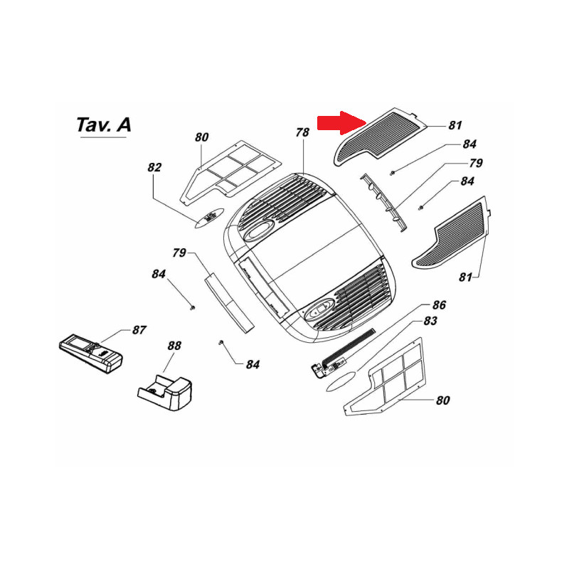Telair 03510 spare part Filter verdampingsunit p/st